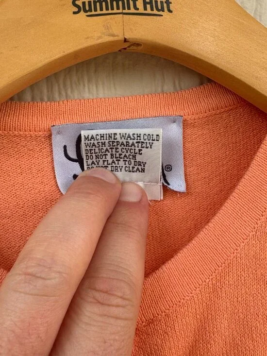 Vintage Lilly Pulitzer Cardigan Womens Medium Peach Pointelle Cottage Preppy Y2K - Picture 5 of 8